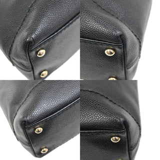 Chanel Vintage Wood Chain CC Shoulder Bag Caviar