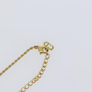 Christian Dior CD Round Pendant Necklace Metal and Crystals