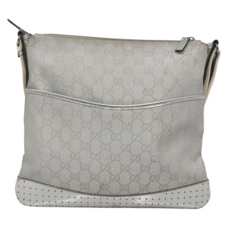 Gucci Zip Messenger Bag GG Canvas with Perforated Leather