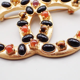 Chanel CC Brooch Gripoix and Metal