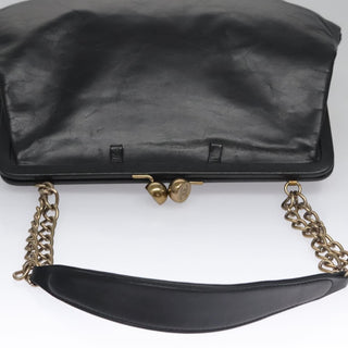 Chanel Kisslock Chain Frame Shoulder Bag Glazed Calfskin