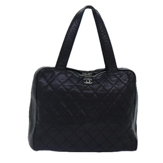 Chanel Vintage CC Zip Around Bowler Bag Quilted Caviar