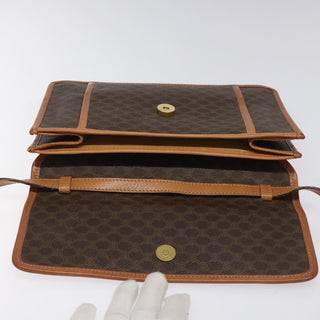 Celine Vintage Macadam Shoulder Bag Canvas and Leather