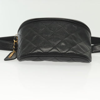 Chanel Zip Around Belt Bag Quilted Caviar