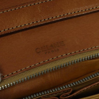 Celine Vintage Macadam Shoulder Bag Canvas and Leather