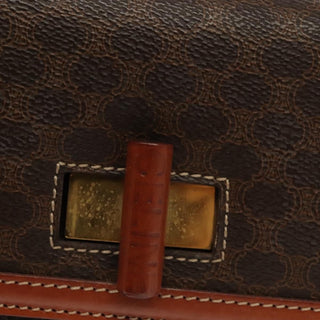 Celine Vintage Convertible Top Handle Bag Macadam Coated Canvas