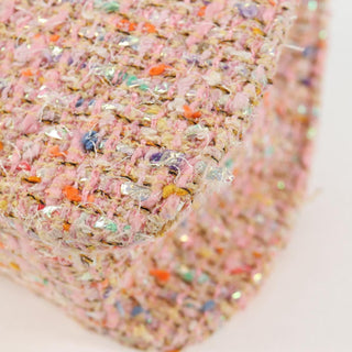 Chanel Vintage CC Chain Top Handle Bag Quilted Tweed