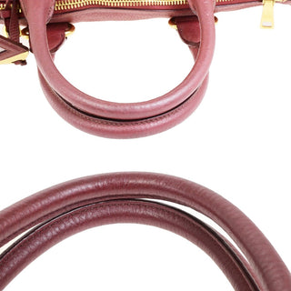Prada Front Zip Convertible Satchel Vitello Daino