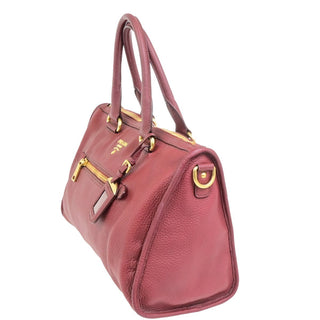 Prada Front Zip Convertible Satchel Vitello Daino