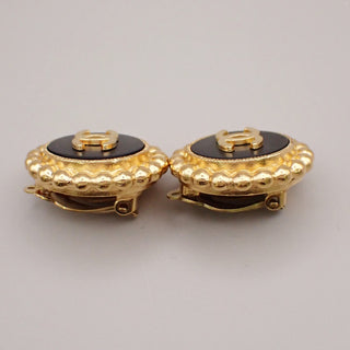 Chanel Vintage Round CC Clip-On Earrings Metal