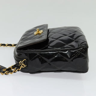 Chanel Vintage Square Front Pocket Camera Bag Quilted Patent