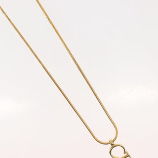 Christian Dior CD Pendant Necklace Metal