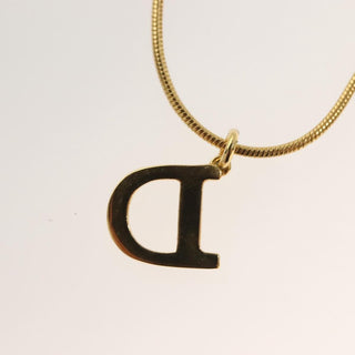 Christian Dior D logo Pendant Necklace Metal