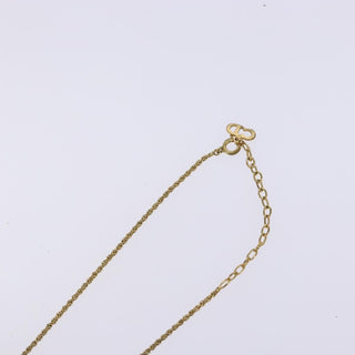 Christian Dior CD Round Pendant Necklace Metal and Crystals