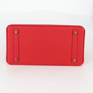 Hermes Birkin Handbag Red Epsom with Palladium Hardware