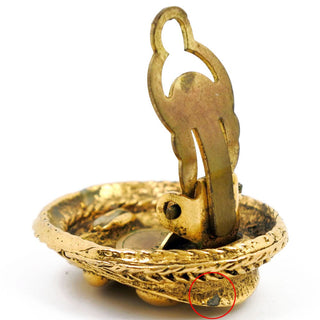 Chanel Vintage Round CC Clip-On Earrings Metal