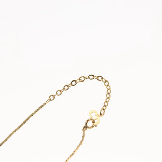 Christian Dior Logo Heart Pendant Necklace Metal with Crystal