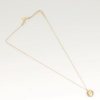 Christian Dior CD Round Pendant Necklace Metal