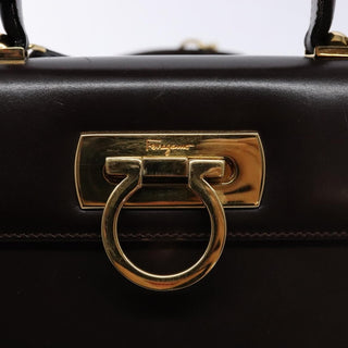 Salvatore Ferragamo Gancini Convertible Top Handle Bag Leather