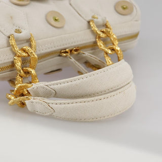 Louis Vuitton Polka Dot Panama Bowly Handbag Embellished Canvas