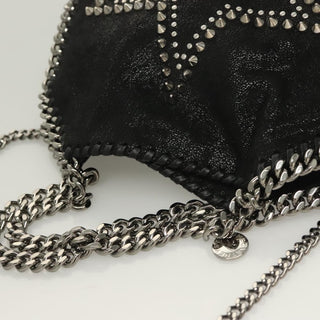 Stella McCartney Falabella Fold Over Crossbody Bag Studded Shaggy Deer