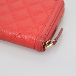 Chanel Filigree Zip Around Wallet Quilted Caviar