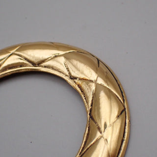 Chanel Vintage Cut-Out Logo Ring Drop Clip-On Earrings Metal