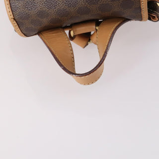 Celine Vintage Drawstring Flap Backpack Macadam Coated Canvas