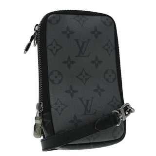 Louis Vuitton Double Phone Pouch Reverse Monogram Eclipse Canvas