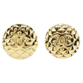 Chanel Vintage Round CC Clip-On Earrings Metal
