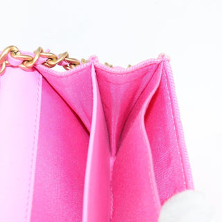 Chanel 19 Flap Coin Purse With Chain Quilted Denim