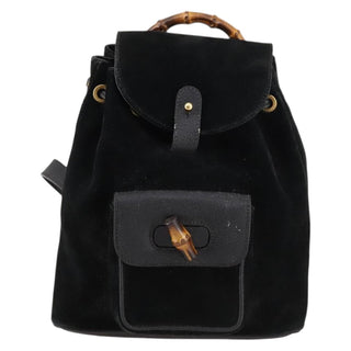 Gucci Vintage Bamboo Backpack Suede