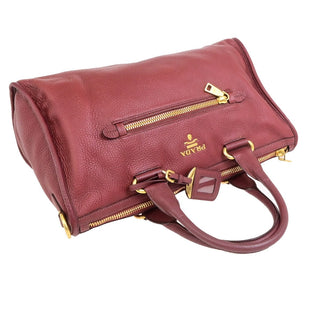 Prada Front Zip Convertible Satchel Vitello Daino