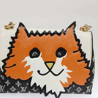 Louis Vuitton Orange Cat Shoulder Bag Limited Edition Grace Coddington Epi Leather and Catogram Canvas