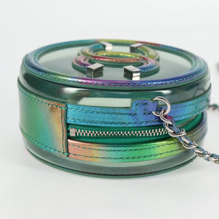 Chanel Filigree Round Clutch with Chain Vinyl