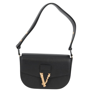 Versace Virtus Flap Messenger Bag Leather