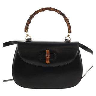 Gucci Vintage Convertible Bamboo Top Handle Bag Leather