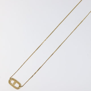 Christian Dior CD Pendant Necklace Metal and Crystals