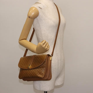 Celine Vintage Macadam Shoulder Bag Canvas and Leather
