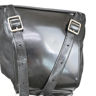 Gucci Vintage Bamboo Backpack Nylon and Patent Leather