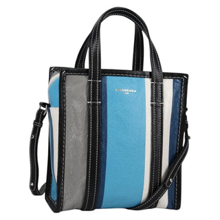 Balenciaga Bazar Convertible Tote Striped Leather