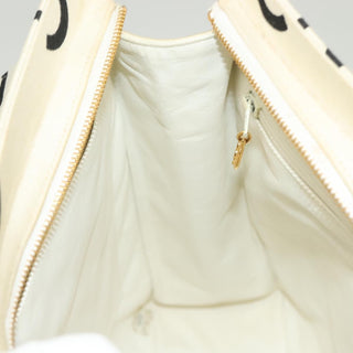 Chanel Vintage Coco Logo Zip Tote Quilted Printed Canvas