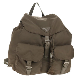 Prada Vela Double Front Pocket Backpack Tessuto with Saffiano Leather