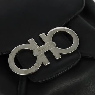 Salvatore Ferragamo Gancini Flap Drawstring Backpack Leather