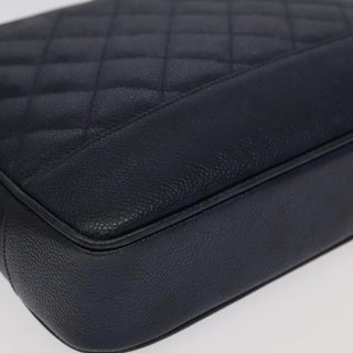 Chanel Vintage Stitched CC Shoulder Bag Caviar