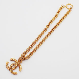 Chanel Vintage CC Logo Chain Charm Pendant Gold-plated