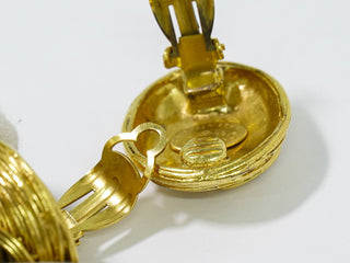 Chanel Vintage CC Hoop Clip-On Earrings Metal