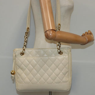 Chanel Vintage Slit Pocket Shoulder Bag Quilted Caviar