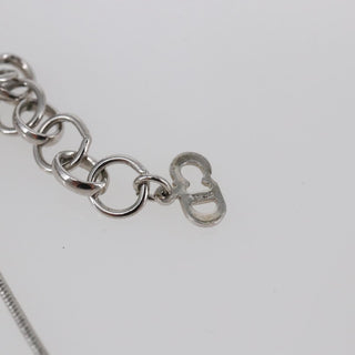 Christian Dior Bow CD Pendant Necklace Metal with Crystal