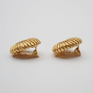 Chanel Vintage CC Round Clip-On Earrings Metal